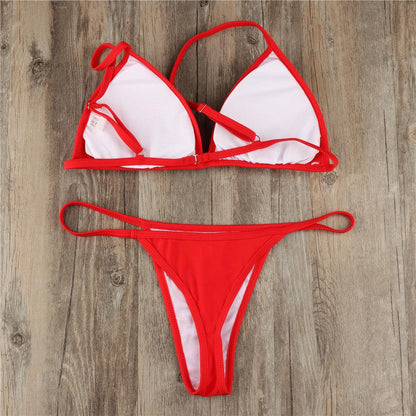 Sexy Solid Color Bikini Thong – Available in Large Sizes for Women’s Swimwear