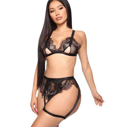 Seductive Lace Three-Point Lingerie Set - Plus Size Sexy Bodysuit