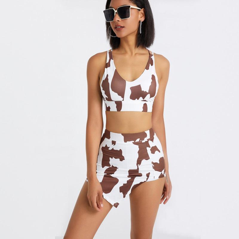 Cow Print Sports Skirt Set – Cowgirl Roleplay Set