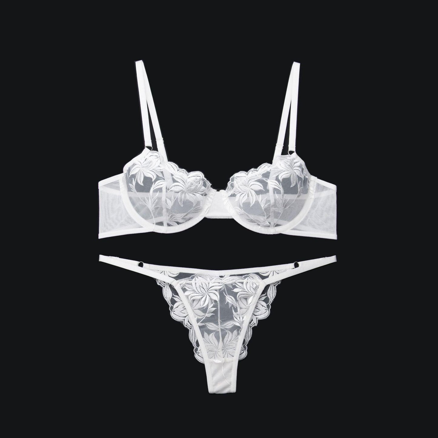 Sexy See-Through Mesh Bra Set - Women's Hollow Lace Underwear